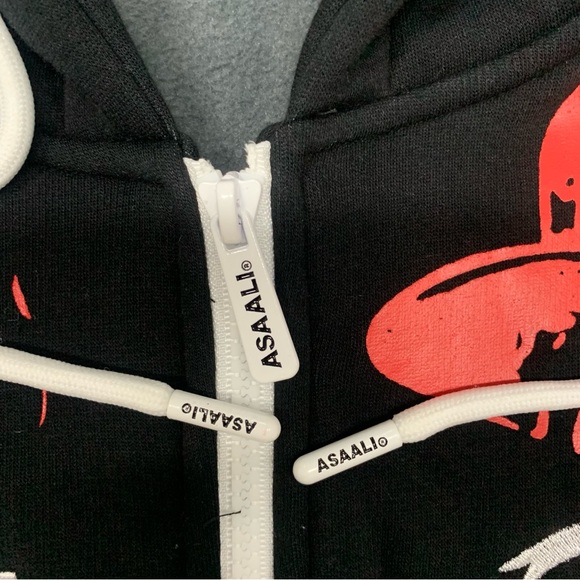 Asaali x Awful Lot Of Cough Syrup ( Collab ) Red Hoodie Size Large - Picture 2 of 4